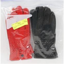 2PK LADIES LEATHER GLOVES LARGE.