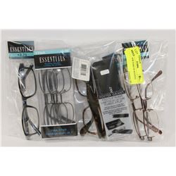 BAG W/8 NEW PAIRS OF READING GLASSES -