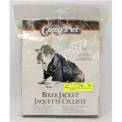COZY PET BIKER JACKET W/HAT SET - SIZE M -