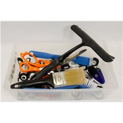 TOTE OF ASSORTED MAGNETIC CLIPS, SCISSORS &