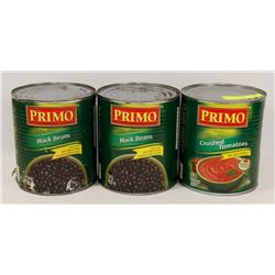 LOT OF 3 X 2.84L CANS OF BLACK BEANS AND DICED