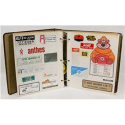 BINDER OF ASSORTED OIL FIELD STICKERS