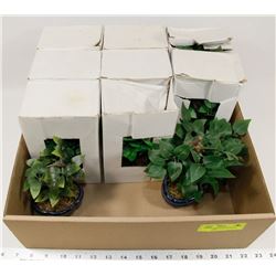FLAT OF 10 NEW SILK DESKTOP BONSAI TREES
