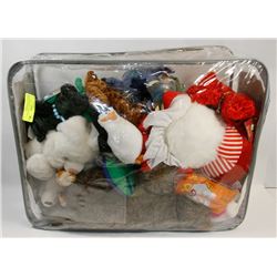 CONTAINER FULL OF STUFFED ANIMALS, TY BEAR, COCA