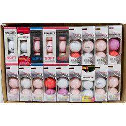 FLAT OF PINNACLE COLORED RECLAIMED GOLF BALLS.
