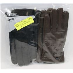 2PK LADIES LEATHER GLOVES MEDIUM.