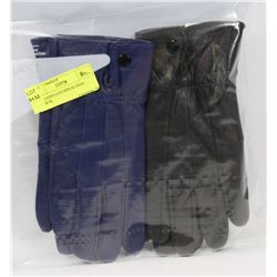 2PK LADIES LEATHER GLOVES MEDIUM.
