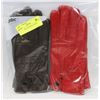 Image 1 : 2PK LADIES LEATHER GLOVES MEDIUM.