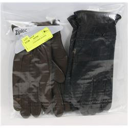 2PK LADIES LEATHER GLOVES SMALL.