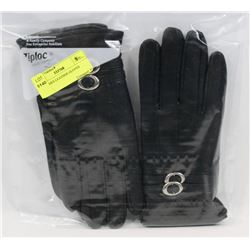 2PK LADIES LEATHER GLOVES SMALL.