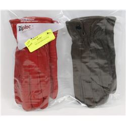 2PK LADIES LEATHER GLOVES SMALL.