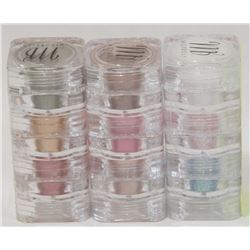 3 STACKS OF 3 MICABELLA EYE SHADOW NATURAL MINERAL