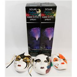 BOX OF 3 MASKS,SOLAR  FIBER OPTIC DISPLAY SPRAY