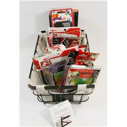 BASKET W/ ASST CELLPHONE CASES & PROTECTORS.