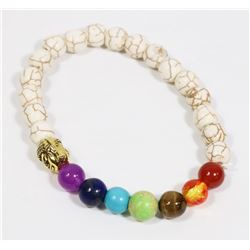 #66- TURQUOISE 7 CHAKRA BEAD BRACELET