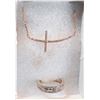 Image 1 : 7)  ROSE GOLD COLORED WHITE SAPPHIRE