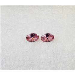 10) LOT OF 2 MATCHED OVAL PINK ZIRCON