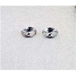 11) LOT OF 2 MATCHED OVAL SAPPHIRE CLEAR ZIRCON