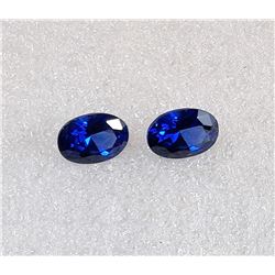 9)  LOT OF 2 MATCHED OVAL BLUE ZIRCON