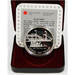 PROOF 1991 CASED SILVER $1