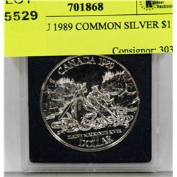 CASED BU 1989 COMMON SILVER $1