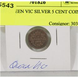 1899 QUEEN VIC SILVER 5 CENT COIN