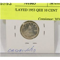 UNCIRCULATED 1953 QEII 10 CENT COIN