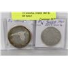 LOT OF 2 CANADA COINS 1967 $1 COIN, 1929 HALF
