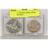 LOT OF 2 CANADA COINS, 1959 $1 COIN, 1950 HALF