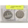 LOT OF 2 CANADA COINS 1939 $1 COIN, 1910 HALF