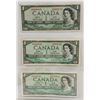 1954 LOT OF 3 $1 BILLS