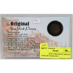 1747 USA NEW YORK PENNY MINTED OVER 200 YEARS AGO