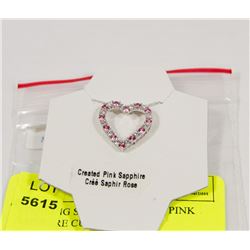 STERLING SILVER CREATED PINK SAPPHIRE CUBIC