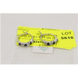 STERLING SILVER CREATED BLUE SAPPHIRE CRYSTAL