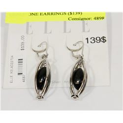 STERLING ELLE W/ BLACK GEMSTONE EARRINGS ($139)