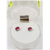 Image 1 : #21-NATURAL RUBY STUD EARRINGS