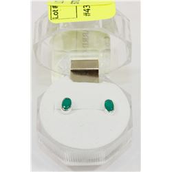 #43-GREEN CZ STUD EARRINGS