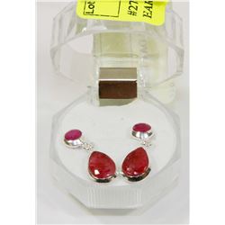#27-NATURAL RED RUBY DANGLING EARRINGS