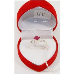 #44-NATURAL RED RUBY RING SIZE 7.5