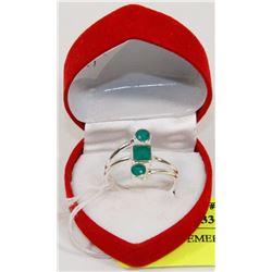 #54-GREEN EMERALD CZ RING SIZE 8