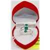 Image 1 : #54-GREEN EMERALD CZ RING SIZE 8