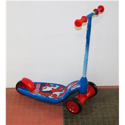 HUFFY THREE WHEEL SPIDERMAN ULTIMATE SCOOTER