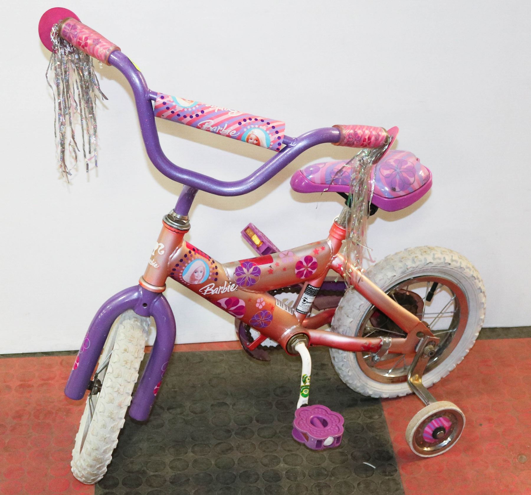 BARBIE BICYCLE WITH TRAINING WHEELS
