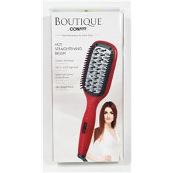 CONAIR BOUTIQUE HOT STRAIGHTENING BRUSH, RED.
