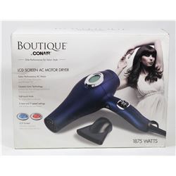 CONAIR BOUTIQUE LCD SCREEN AC MOTOR DRYER.