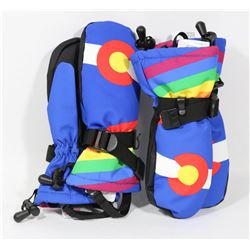 BOODUN LOT OF 2 KID/TEEN MED  WINTER SKI GLOVES,