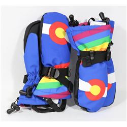 BOODUN LOT OF 2 KID/TEEN MED  WINTER SKI GLOVES,