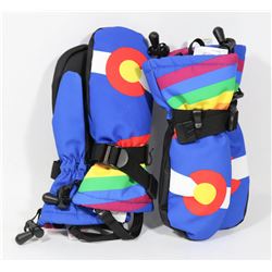 BOODUN LOT OF 2 KID/TEEN SMALL  WINTER SKI GLOVES,