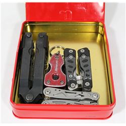 TIN BOX W/ MULTITOOLS INCL GERBER, SNAP ON