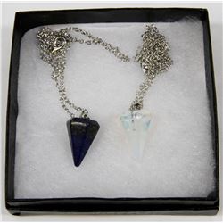 NEW! LOT OF 2 NATURAL GEMSTONE CHARM PENDANTS